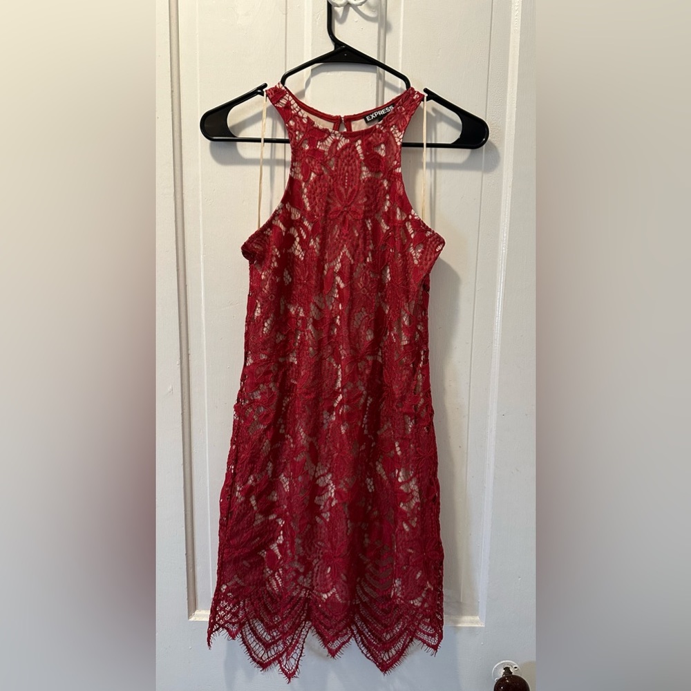 Express red lace dress
